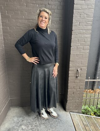 Rok Leather look zwart