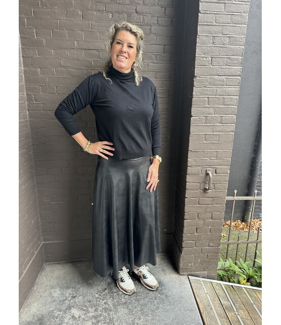 Rok Leather look zwart