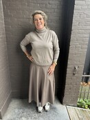 Rok Leather look taupe