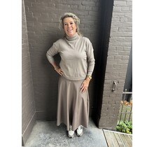 Rok Leather look taupe