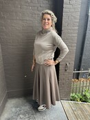 Rok Leather look taupe