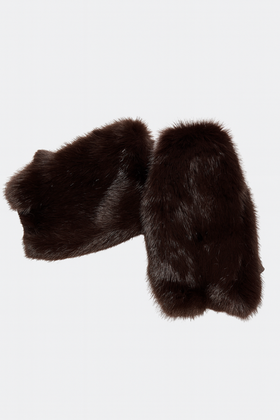 Handschoen fluffy Bruin
