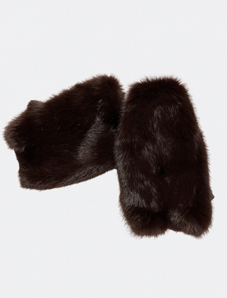 Handschoen fluffy Bruin