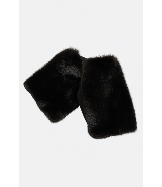 Handschoen fluffy Zwart