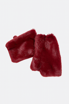 Handschoen fluffy Bordeaux