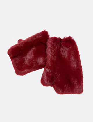 Handschoen fluffy Bordeaux