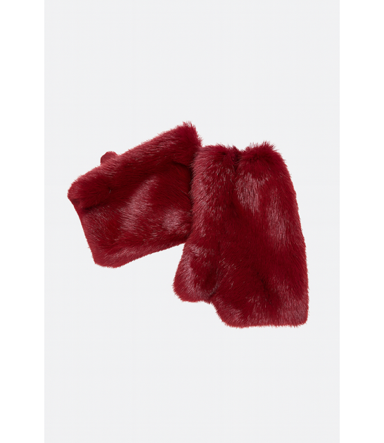Handschoen fluffy Bordeaux