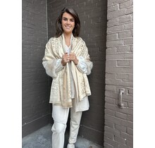 Sjaal Panter Beige/Goud