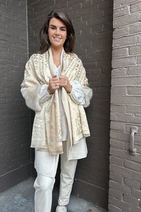 Sjaal Panter Beige/Goud