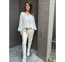 Broek Leer beige