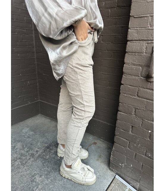 Broek Rib taupe