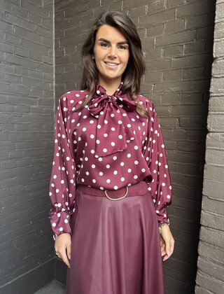 Blouse Dion Stip Bordeaux