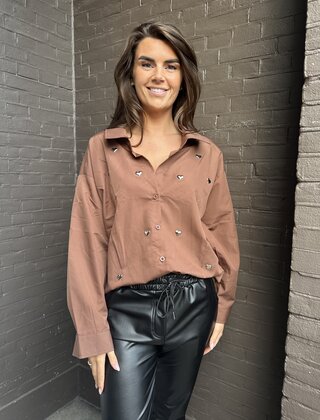 Blouse Hart Studs Bruin