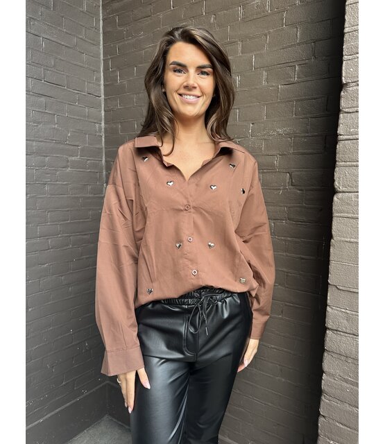 Blouse Hart Studs Bruin