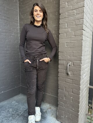 Broek Rib bruin