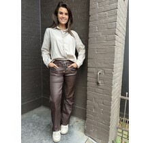 Broek Wide leg bruin