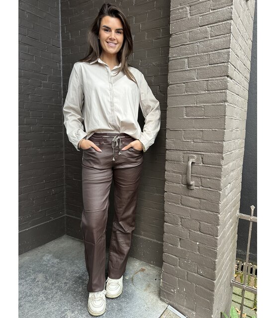 Broek Wide leg bruin Broek Wide leg bruin