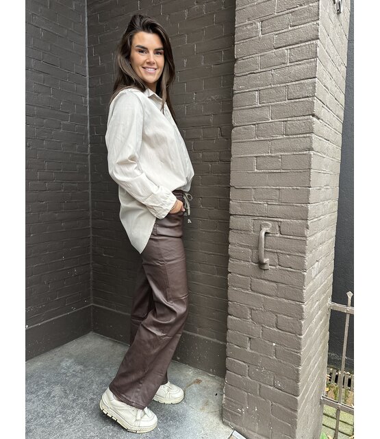 Broek Wide leg bruin Broek Wide leg bruin