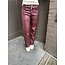 Broek leer wide leg bordeaux