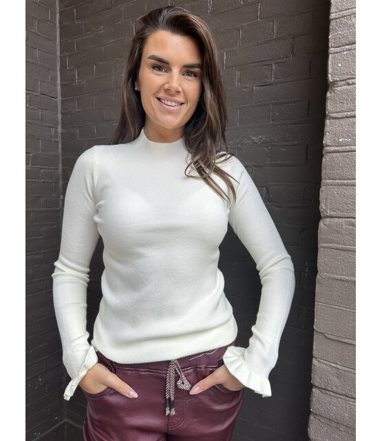 Broek leer wide leg bordeaux Broek leer wide leg bordeaux