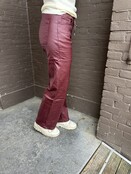 Broek leer wide leg bordeaux Broek leer wide leg bordeaux