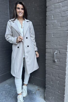 Jas Trenchcoat glitter beige