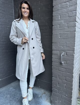 Jas Trenchcoat glitter beige