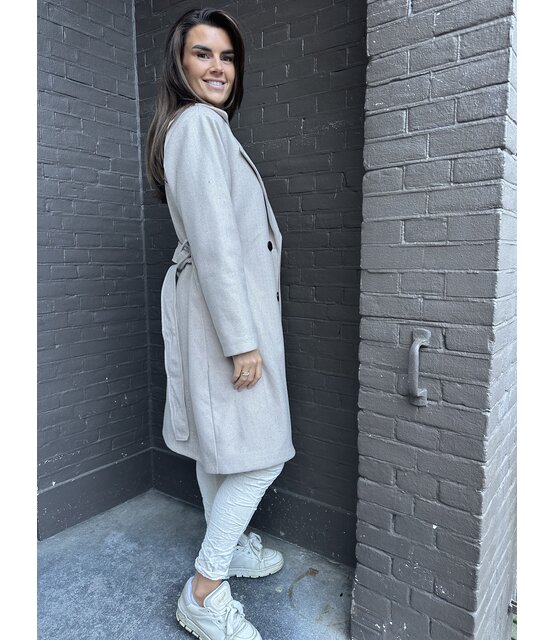 Jas Trenchcoat glitter beige Jas Trenchcoat glitter beige