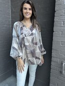 Top Simone print bruin Top Simone print bruin