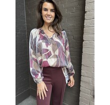 Top Simone print bordeaux