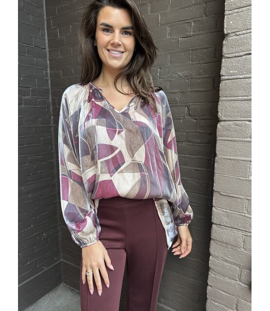 Top Simone print bordeaux Top Simone print bordeaux