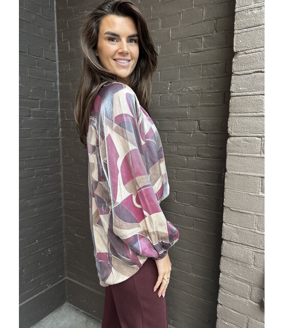Top Simone print bordeaux Top Simone print bordeaux