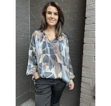 Top Simone print taupe