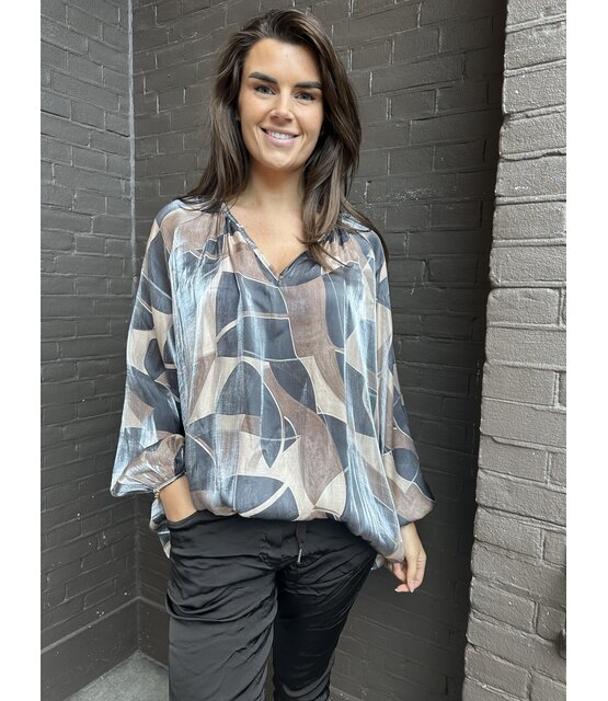 Top Simone print taupe Top Simone print taupe