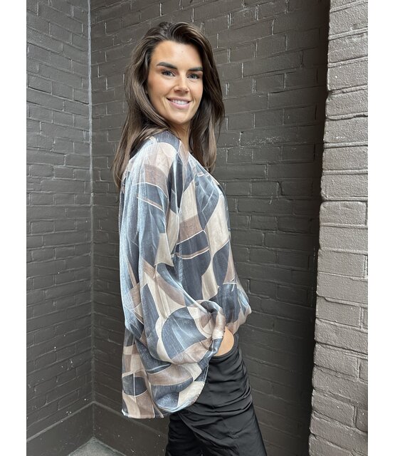 Top Simone print taupe Top Simone print taupe