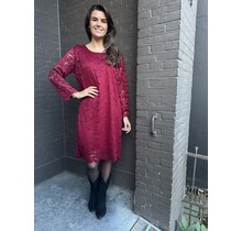Jurk Kant bordeaux