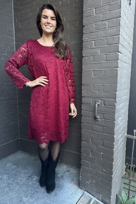 Jurk Kant bordeaux