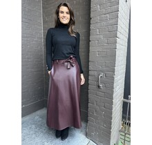Rok Strik Leer bordeaux