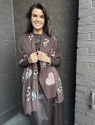 Sjaal Hart bruin
