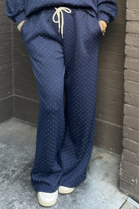 Broek Life Isn't Perfect Blauw Glitter