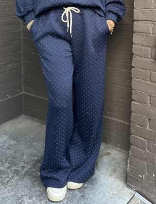 Broek Life Isn't Perfect Blauw Glitter