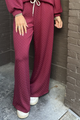 Broek  Life Isn't Perfect Bordeaux Glitter