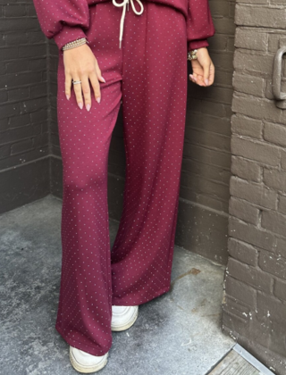 Broek  Life Isn't Perfect Bordeaux Glitter