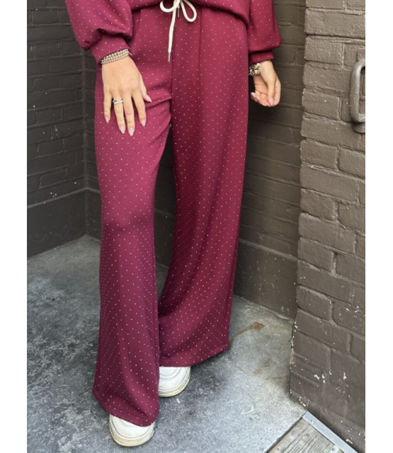 Broek  Life Isn't Perfect Bordeaux Glitter Broek  Life Isn't Perfect Bordeaux Glitter
