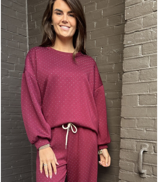 Trui  Life Isn't Perfect Bordeaux Glitter Trui  Life Isn't Perfect Bordeaux Glitter