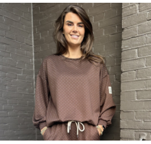 Trui  Life Isn't Perfect Bruin Glitter