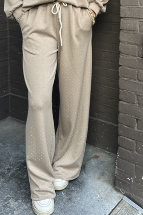 Broek  Life Isn't Perfect taupe Glitter