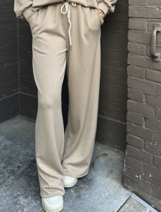 Broek  Life Isn't Perfect taupe Glitter