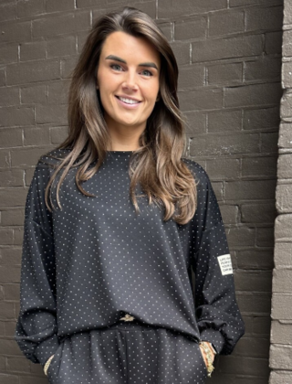 Trui  Life Isn't Perfect Zwart Glitter