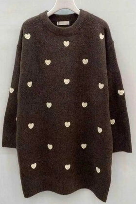 Trui Hartjes long bruin